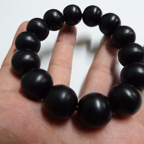 16mm top grade black Makassar Ebony wood Diospyros celebica Bracelet beads from - Picture 3 of 5